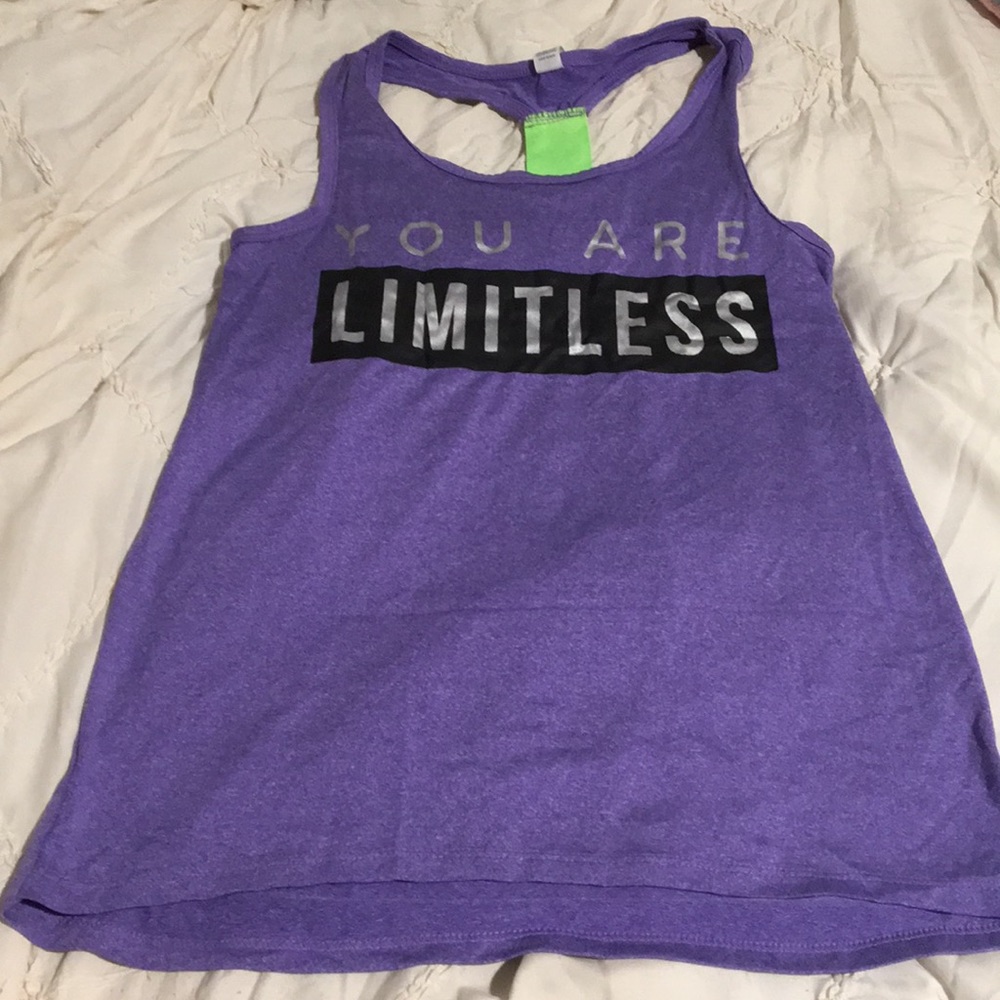 Purple exercise tank top.